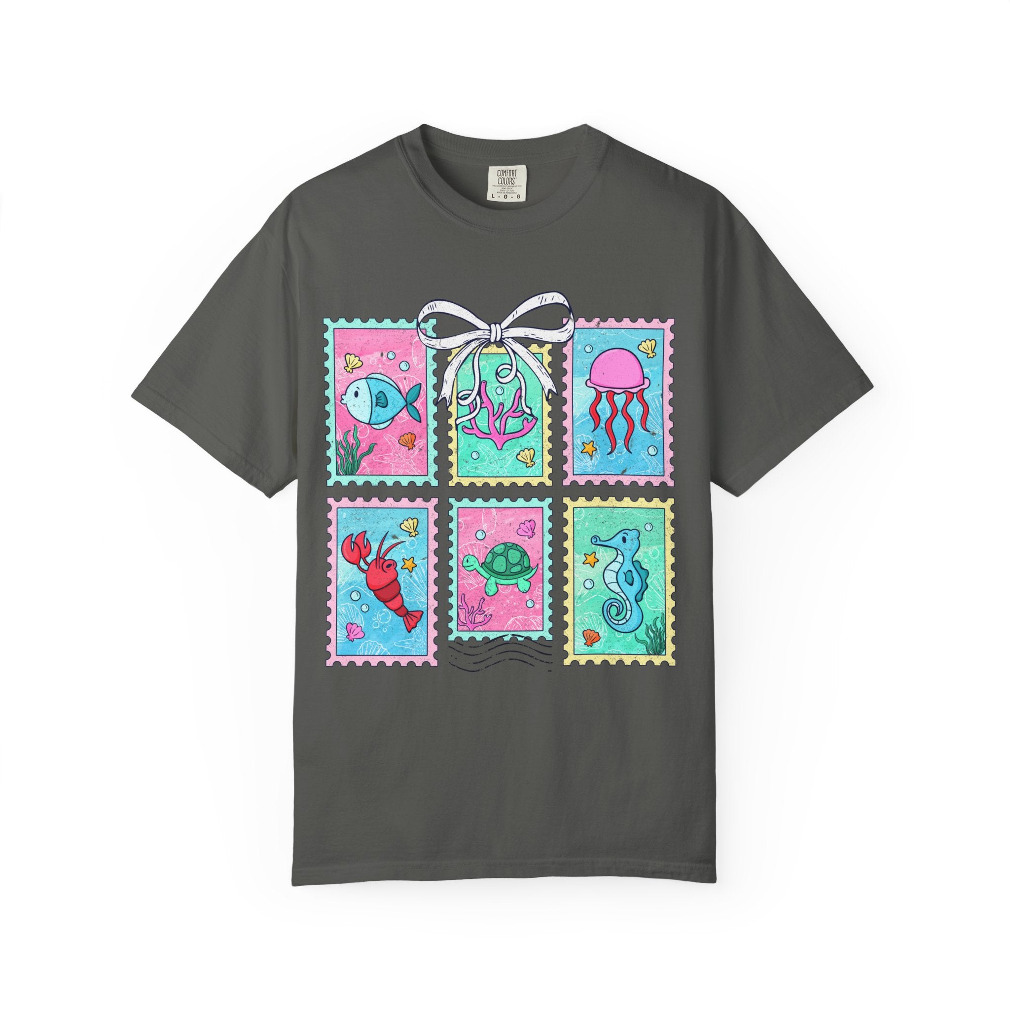 Sea Critter Stamp T-Shirt — Cute Marine Animals Graphic Tee